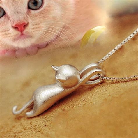 women's cat necklace|fine cat jewelry for women.